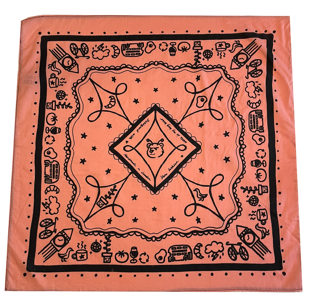 Pink & Black London Bandana