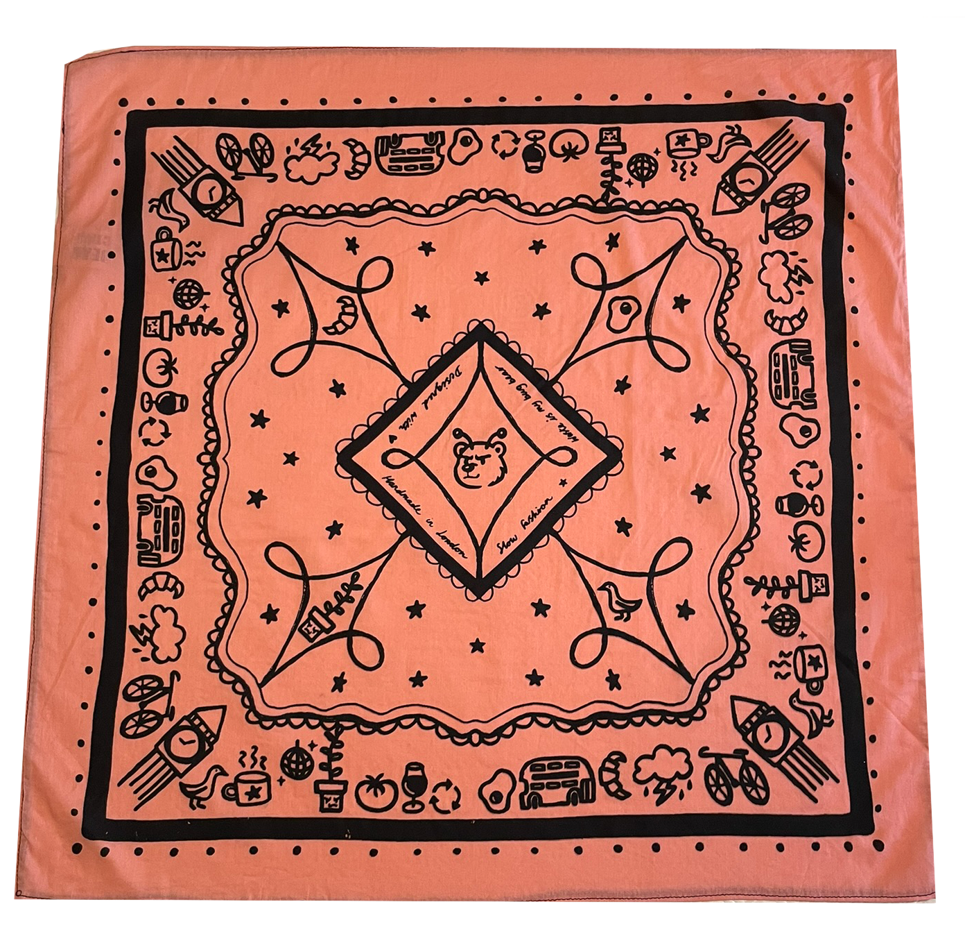 Pink & Black London Bandana