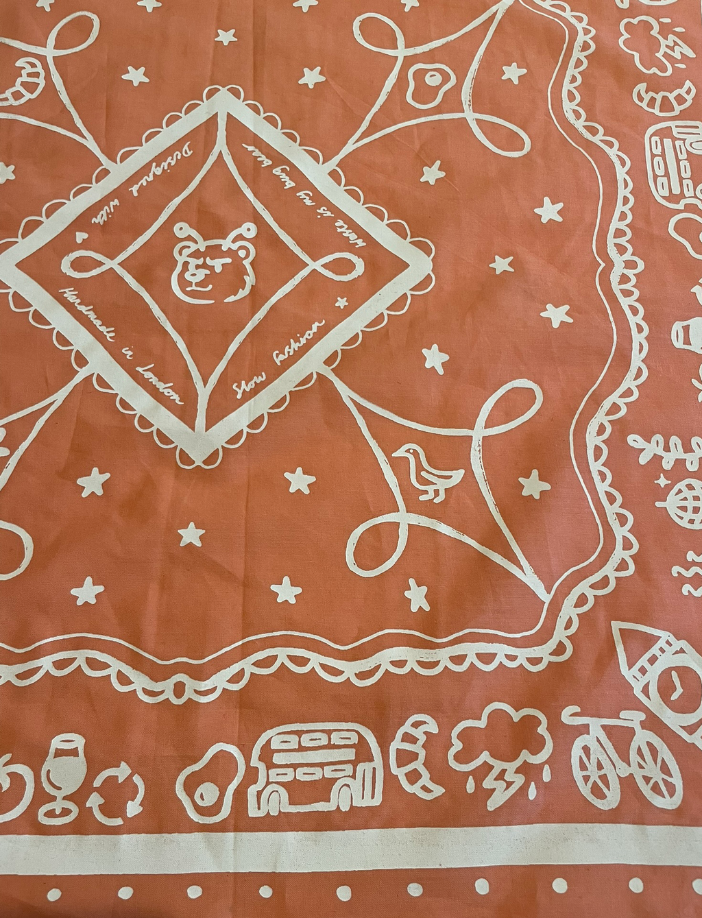 Pink & White London Bandana