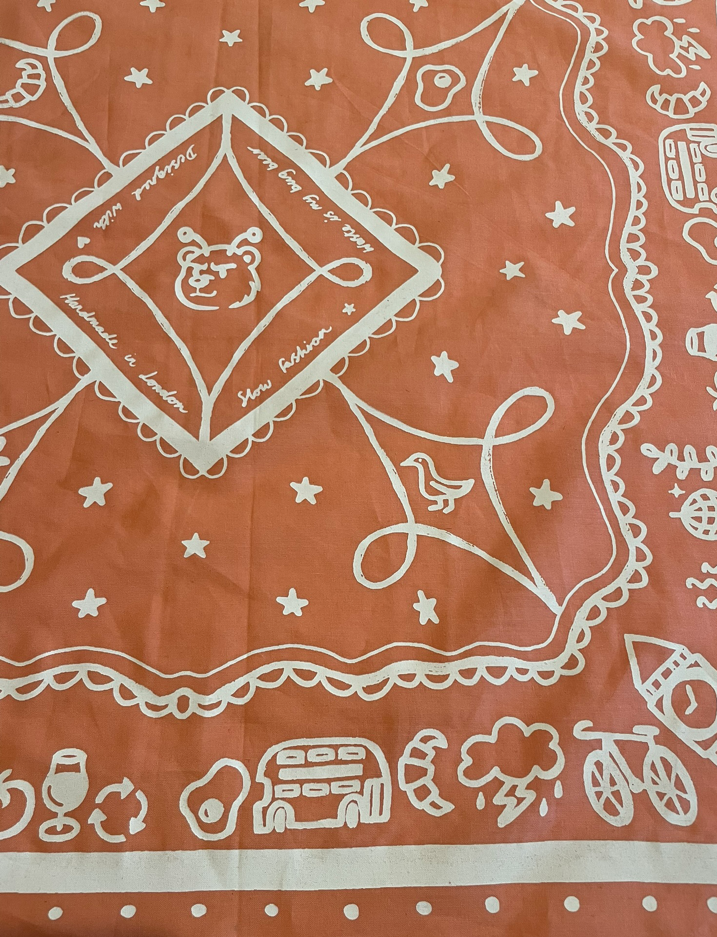 Pink & White London Bandana